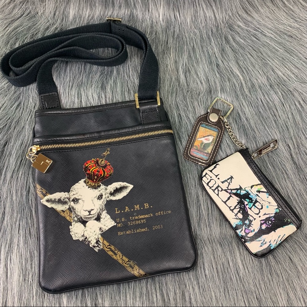 L.A.M.B. Crossbody Purse & Keychain Wallet. Gwen Stefani